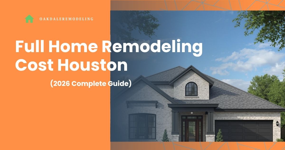 Full Home Remodeling Cost Houston (2026 Complete Guide)